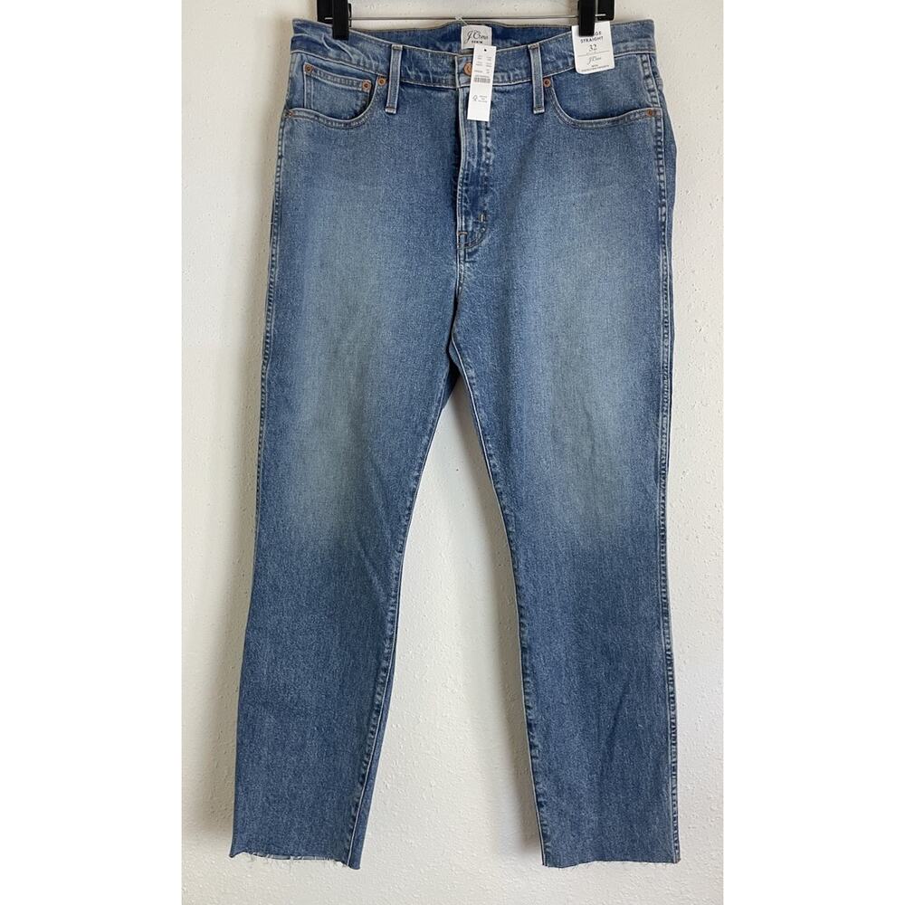 J. Crew Women’s Blue Straight Denim Trouser Jean Size 32/10 NWT
